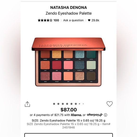Natasha Denona Zendo Eyeshawdow Palette Sense 384M - Picture 4 of 4